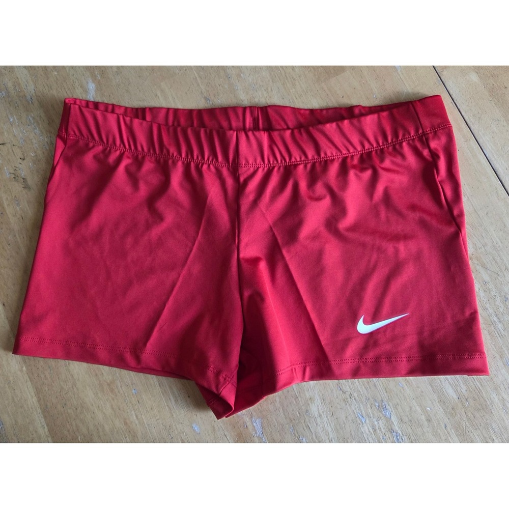Nike Dri-Fit Womens Running Boyshorts Team Stock Shorts Boy Cut Red XL CV2729